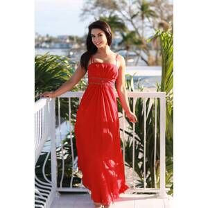 NEW MILANO FORMALS goddess aura gown in apple red